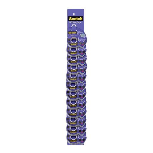 Scotch Gift Wrap Tape CLIP-15 19mm x 16.5m, 12 Rolls on Clipstrip